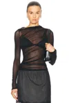 Shop Enza Costa Long Sleeve Slash Top In Black
