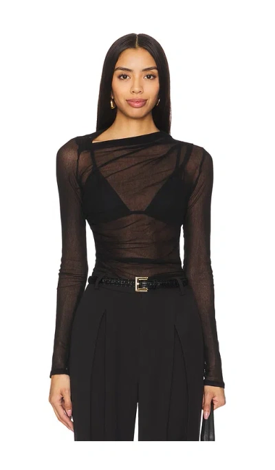 ENZA COSTA LONG SLEEVE SLASH TOP
