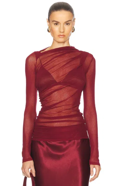 ENZA COSTA LONG SLEEVE SLASH TOP