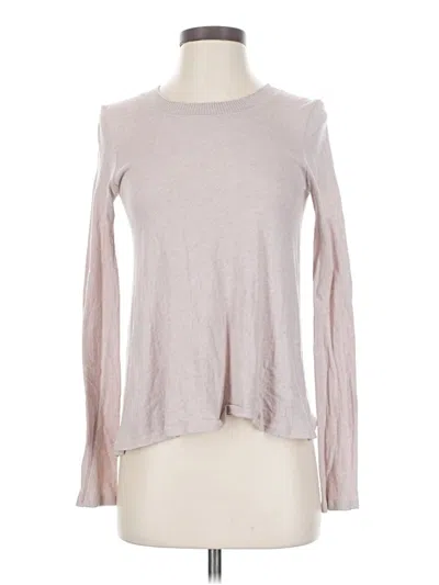 Pre-owned Enza Costa Long Sleeve Top Pink Crew Neck Tops