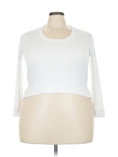 Pre-owned Enza Costa Long Sleeve T-shirt In White
