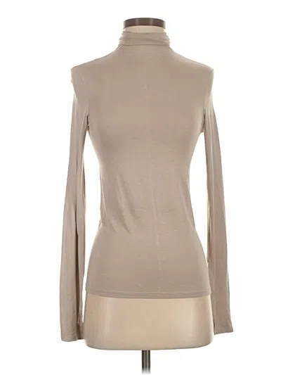 Pre-owned Enza Costa Long Sleeve Turtleneck In Brown