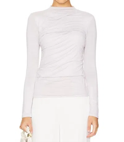 Enza Costa Long Sleeve Twist Top In Salt In White