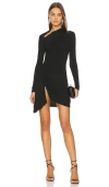 Enza Costa Jersey Slashed Mini Dress In Black