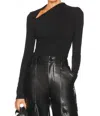 Enza Costa Lurex Jersey Slash Top In Black