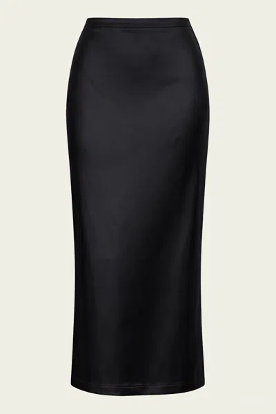 Enza Costa Lustre Column Skirt In Black