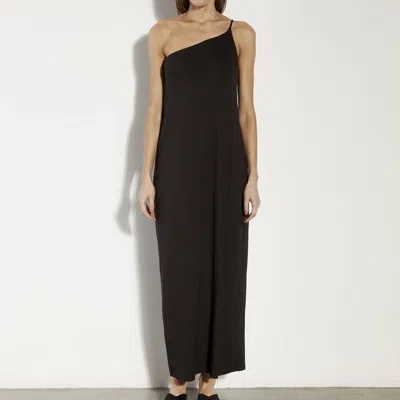 Enza Costa Luxe Jersey Asymmetrical Maxi Dress In Black