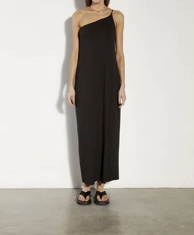 Enza Costa Luxe Jersey Asymmetrical Maxi Dress In Black