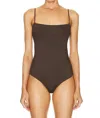 Enza Costa For Fwrd Luxe Knit Strappy Bodysuit In Brown