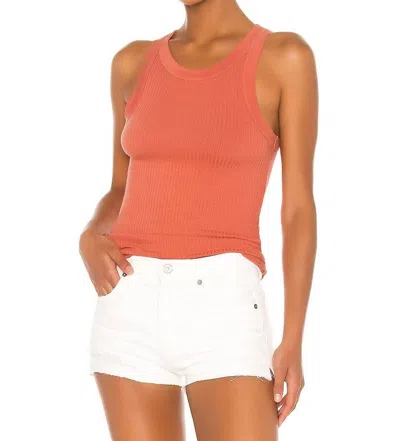 Enza Costa Luxe Rib Bold Sheath Tank In Bisque In Pink