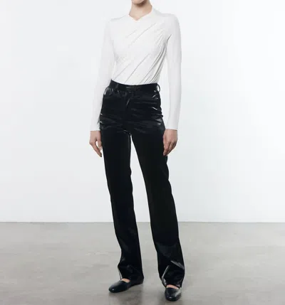 Enza Costa Matte Jersey L/s Wrap Bodysuit In Off White