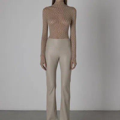 Enza Costa Matte Leather Bootcut Legging In Putty In Yellow