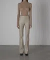 Enza Costa Matte Leather Bootcut Legging In Putty In Yellow