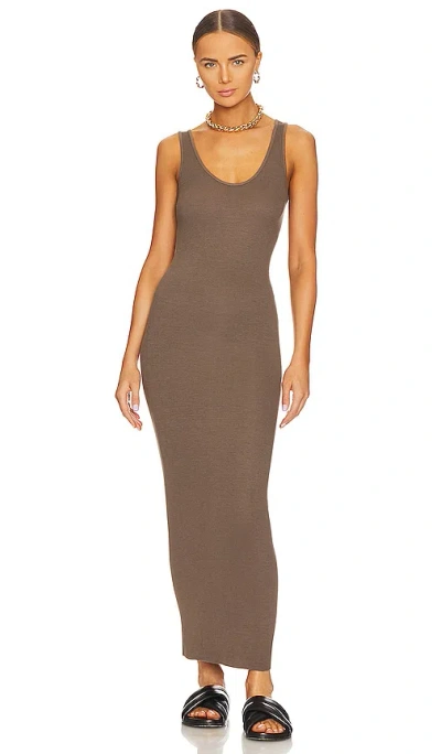 Enza Costa Maxi Tank Dress In Mushroom