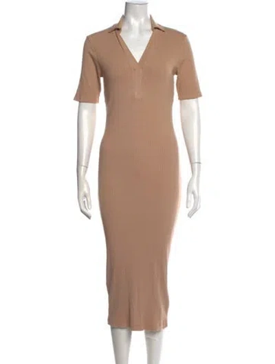 Pre-owned Enza Costa Midi Length Dress In Neutrals