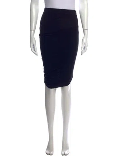 Pre-owned Enza Costa Midi Length Skirt In Black/blue