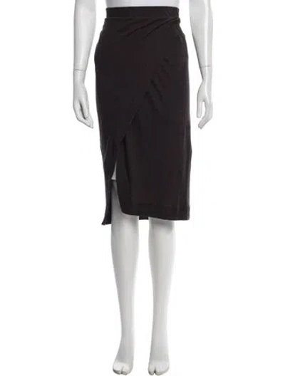 Pre-owned Enza Costa Midi Length Skirt In Brown