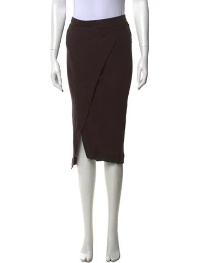 Pre-owned Enza Costa Midi Length Skirt In Brown
