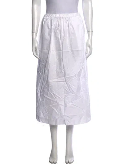 Pre-owned Enza Costa Midi Length Skirt In White