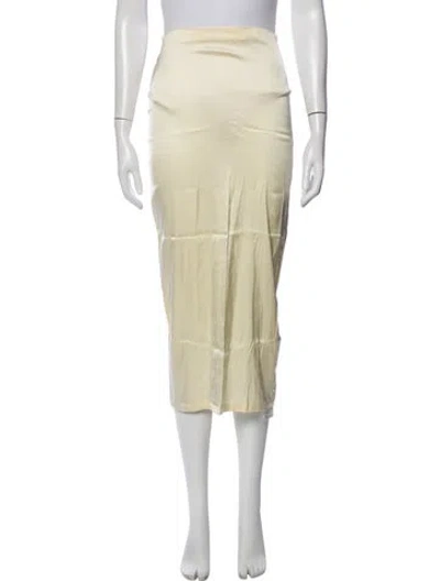 Pre-owned Enza Costa Midi Length Skirt In Yellow