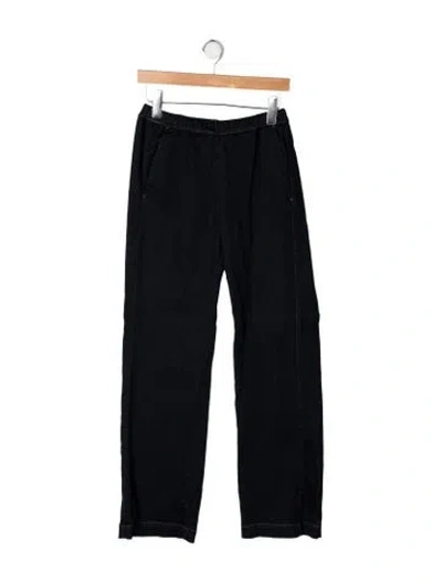 Pre-owned Enza Costa Mid-rise Wide Leg Jeans In Black