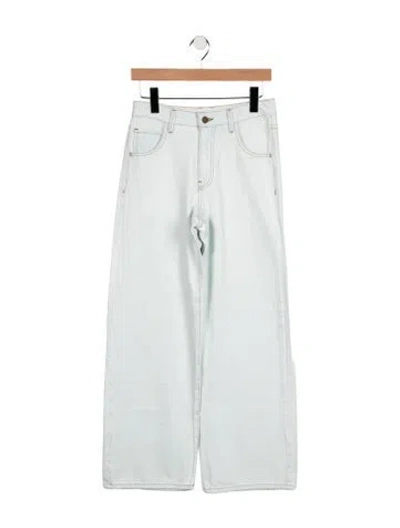Pre-owned Enza Costa Mid-rise Wide Leg Jeans In Blue