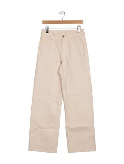 Pre-owned Enza Costa Mid-rise Wide Leg Jeans In Neutrals