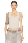 Enza Costa Military Rib Bold Tank In Flax
