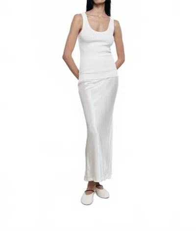 Enza Costa Military Rib Bold Tank In Undyed In White