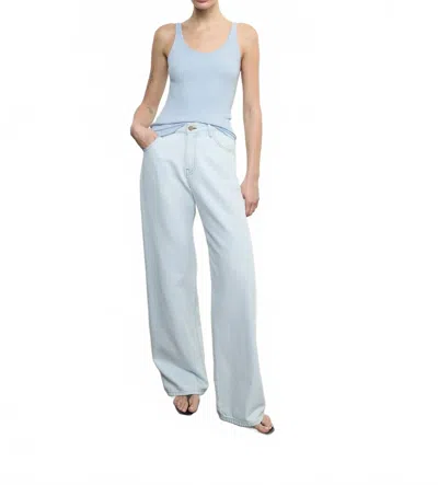 Enza Costa Military Rib Slim Tank Top In Sky In Blue