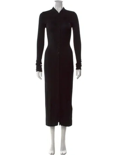 Pre-owned Enza Costa Mock Neck Long Dress In Black