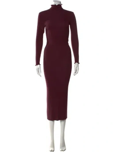 Pre-owned Enza Costa Mock Neck Long Dress In Brown