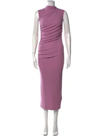 Pre-owned Enza Costa Mock Neck Long Dress In Purple