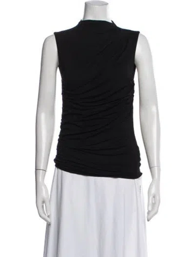 Pre-owned Enza Costa Mock Neck Sleeveless Top In Blue