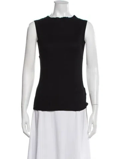 Pre-owned Enza Costa Mock Neck Sleeveless Top In Grey