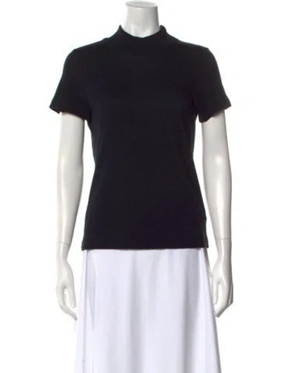 Pre-owned Enza Costa Mock Neck Sweater In Black