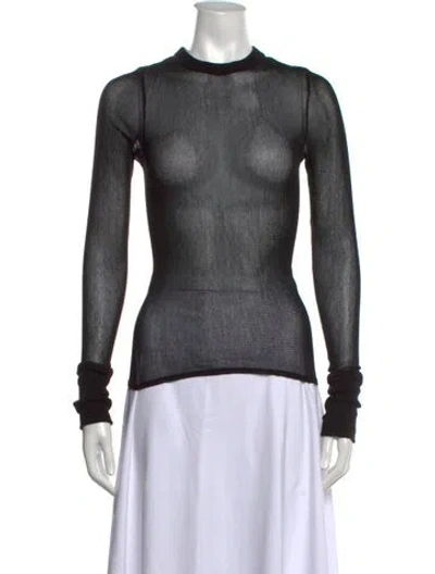 Pre-owned Enza Costa Mock Neck Sweater In Grey