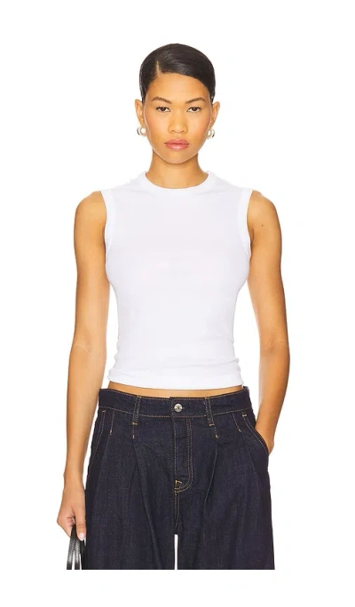 Enza Costa New Classic Sleeveless Tee In White