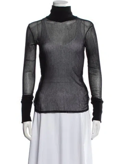 Pre-owned Enza Costa Nylon Turtleneck Sweater In Grey