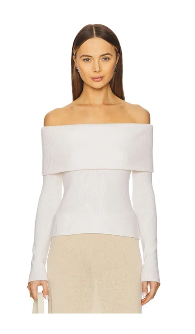 Enza Costa Off Shoulder Sweater In 粉笔白