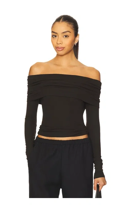 Enza Costa Off Shoulder Top In Black