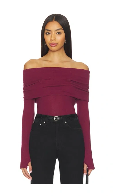 Enza Costa Off Shoulder Top In Burgundy
