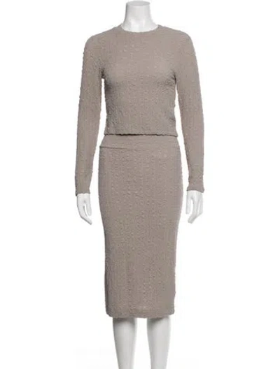 Pre-owned Enza Costa Patterned Skirt Set In Grey