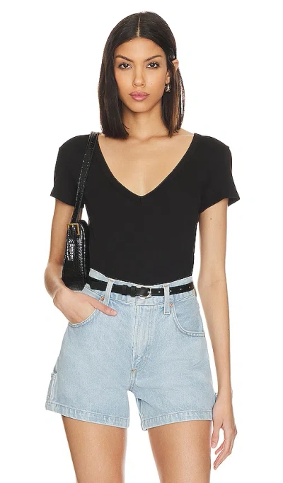 Enza Costa Perfect V Tee In Black