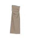 Enza Costa Plaid-pattern Tie-back Maxi Dress In Brown