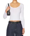 Enza Costa Pointelle Ballet Top In White
