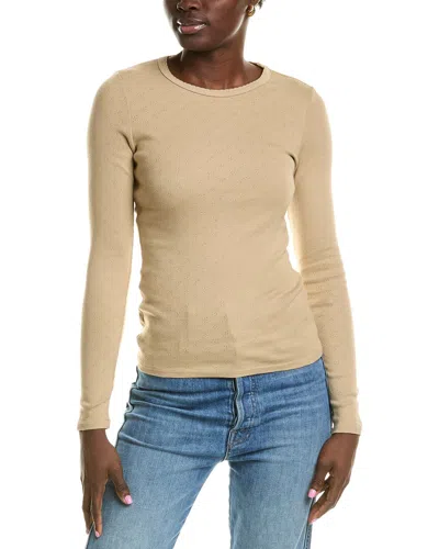 Enza Costa Pointelle Shirt In Brown