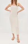 Enza Costa Popcorn Puckered Tank Midi Dress In Vanilla
