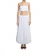Enza Costa Poplin Bubble Skirt In White In White
