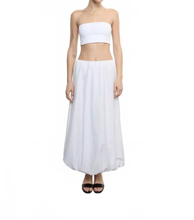 Enza Costa Poplin Bubble Skirt In White